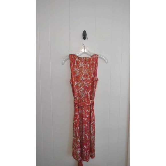 INC | Pink & Orange Pattern Slinky Sleeveless Knee Length Dress Size Medium - Picture 3 of 3